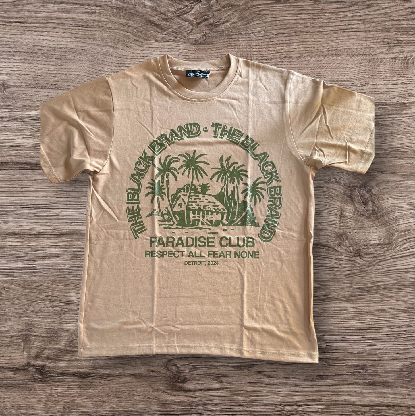 The Black Brand – Paradise Club Tee (Wheat/Green)