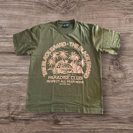 The Black Brand Paradise Club Tee – Olive Green