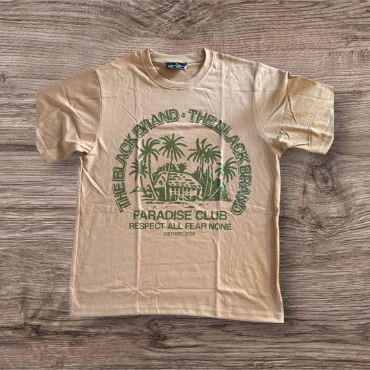 The Black Brand – Paradise Club Tee (Wheat/Green)
